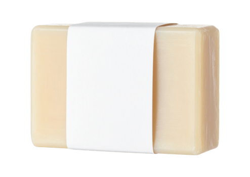 Artisanal bath soap with label png