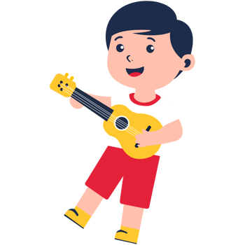 2D Boy Playing Guitar Cartoon png