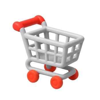 Miniature shopping cart for retail or online store displays png