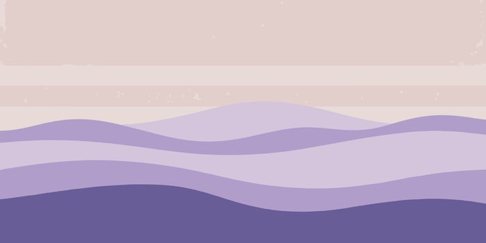 Abstract landscape with layered purple waves a textured pink sky violet vector