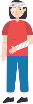 Female Injury and Pain Illustration. vector