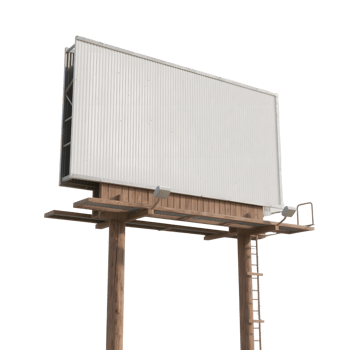 Blank billboard isolated on transparent background png