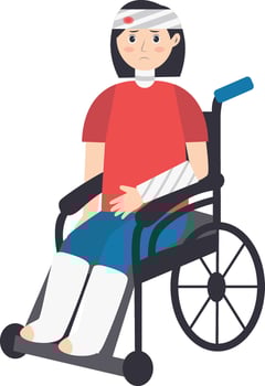 Female Injury and Pain Illustration in Flat Cartoon Design vector