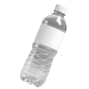 Clear plastic water bottle isolated on transparent background png