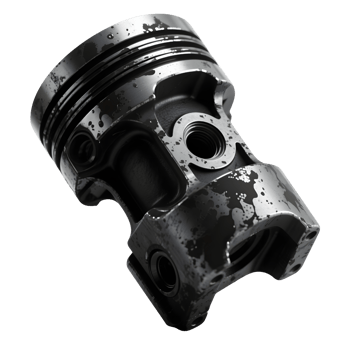 A used piston is isolated on transparent background png