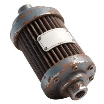 An old rusty filter is isolated on transparent background png