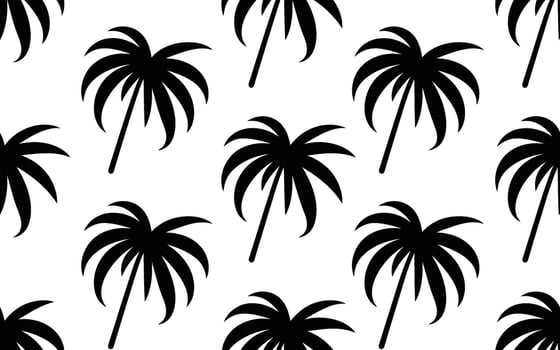 Black Palm Tree Silhouettes on White Background palm trees vector