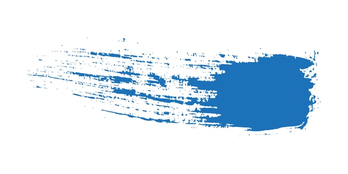 Blue Hand Drawn Grunge Ink Brush Stroke. Creative abstract paintbrush line with rough edges. Stain for backdrops. Freehand doodle line perfect for highlight text vector