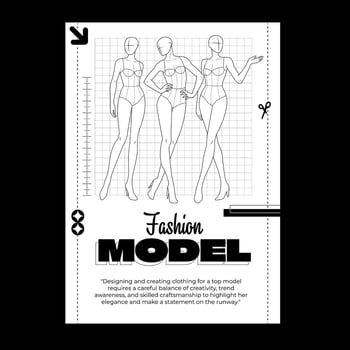 Fashion Model Silhouette Flat Poster vector