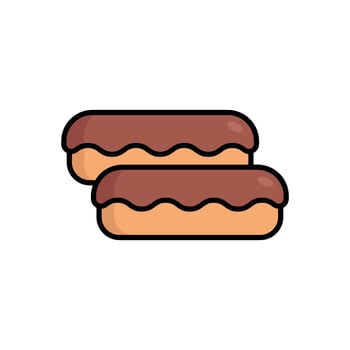 French Eclair icon design templat vector