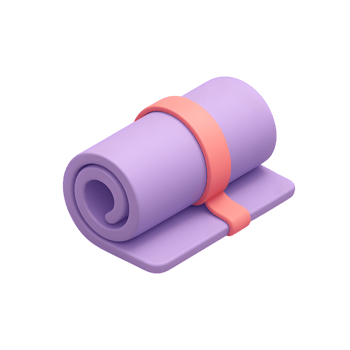 Yoga mat rolled up with strap on Transparent Background png