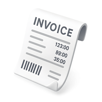 Invoice receipt document for billing and record keeping png