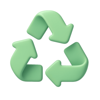 Recycling symbol with green arrows png
