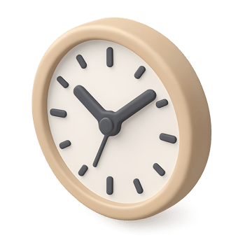 Analog clock with beige frame and black hands png
