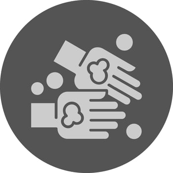 Hand wash Minimal Icon Grey Circle vector