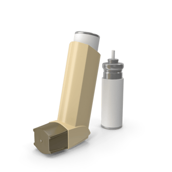 Asthma Inhaler and Medication Spray , 3D Render , 3d render, transparent background, png