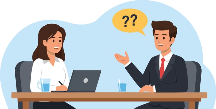 Business Interview or Discussion with a Question vector