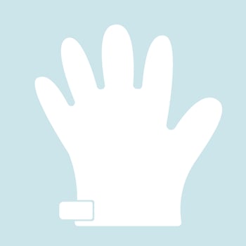Hand mask or moisturizing glove silhouette . Icon for spa, cosmetic, wellness use vector