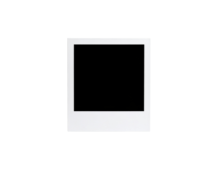 Classic White Polaroid Frame with Black Center Isolated. png