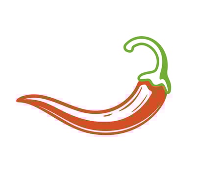 Red chili pepper flat isolated on white background vector