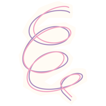 a pink and purple letter e with a curved line png