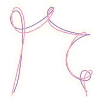 a pink and purple unicorn is drawn on a white background png