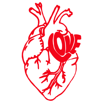 a heart with the word love in red on a transparent background png