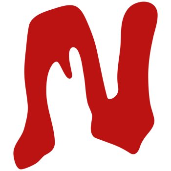 a red letter n with a white background png