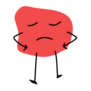 sticker of a sad red object with eyes closed png