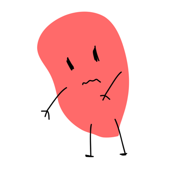 sticker of a sad red jellyfish png