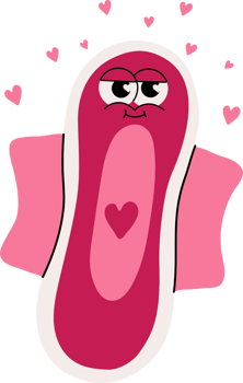 Smiling Pad Illustration Promoting Body Positivity and Self-Love png