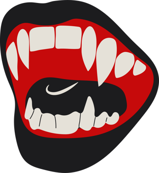 Fanged Cartoon Lips with a Mischievous Halloween Grin png