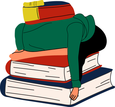 Overwhelmed Student Lying on Homework A Depiction of Childhood Stress png