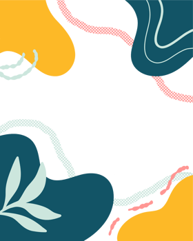 Bright colored abstract Memphis organic shapes background png