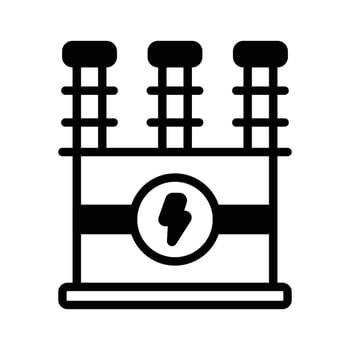 a glyph style icon showing transformer electrical component. vector