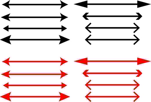Horizontal double side long arrow mega collection. long arrow icon set. Semicircular curved thin. long double ended arrow.. presentation and education vector