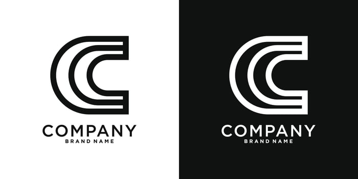 Abstract linear letter C logo icon design vector