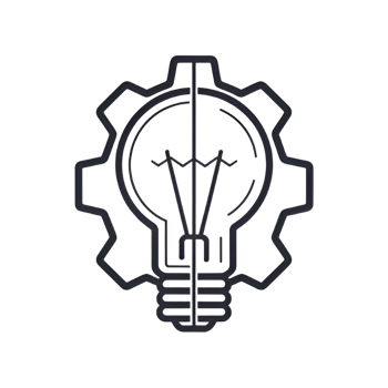 a lightbulb and a mechanical gear into a single png