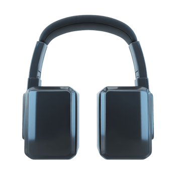 Sleek black over ear headphones with modern design, featuring padded headband and rectangular ear cups, perfect for immersive audio experiences png