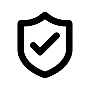 Black shield icon with checkmark symbolizes security and protection, conveying sense of safety and trust png
