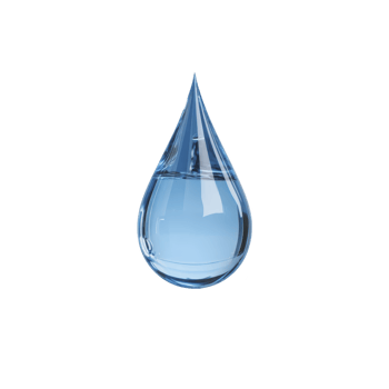 Single, clear blue water droplet is suspended against plain background, showcasing its purity and simplicity. droplet smooth surface reflects light, emphasizing its transparency and fluidity png