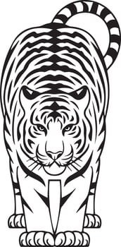 International Tiger Day Silhouette art illustration vector