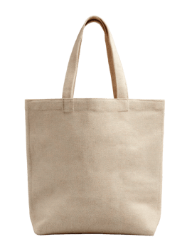 Simple Beige Tote Bag for Everyday Use and Eco-Friendly Shopping png