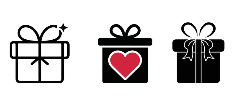 Minimal Gift Box Line Icons vector
