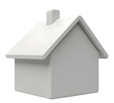Simple white house model, symbolic future dream home, architectural concept png