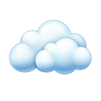 Fluffy white cloud illustration with soft, rounded shape against transparent background, evoking sense of calm and serenity png