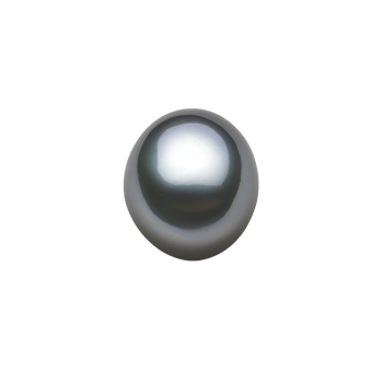 Single, lustrous black pearl with smooth surface is centered against plain background, showcasing its elegance and natural beauty png