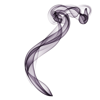 Swirling, abstract smoke design in shades of purple and black creates dynamic and elegant visual. flowing curves and translucent layers evoke sense of movement and mystery png
