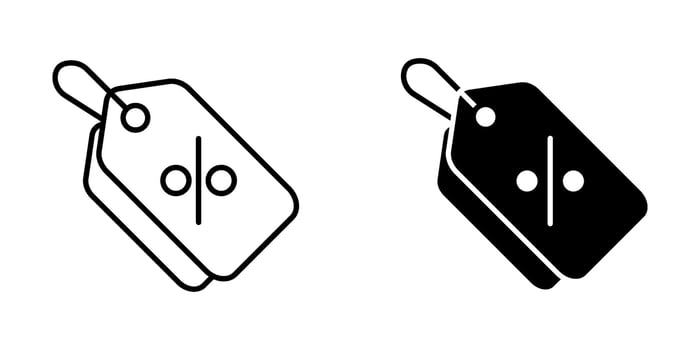 Shopping tags Icon set. Symbol isolated white background. illustration. color editable. vector