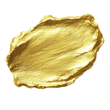 Textured gold paint stroke on transparent background, showcasing shiny and luxurious appearance. metallic sheen and irregular shape add touch of elegance and creativity png